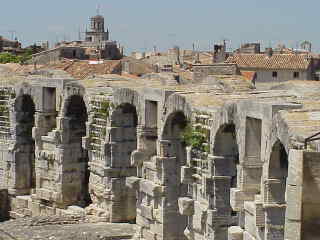 image of Arles, rooftops from the tower at the Coloseum