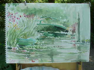 image of Michele's painting, Monet's lily pond